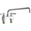 Chicago Faucet Company Chicago Faucets 895-L12E35ABCP Deck-Mounted Faucet With 4" Centers And 12" L-Type Swing Spout
