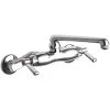 Chicago Faucet Company Chicago Faucets 445-E1ABCP Wall-Mounted Faucet With Adjustable Centers And 6" S-Type Swing Spout
