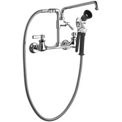 Chicago Faucet Company Chicago Faucets 509-GVBL12XKCAB Wall-Mounted Pre-Rinse Faucet With Adjustable Centers And 12" L-Type Swing Spout