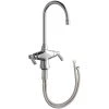 Chicago Faucet Company Chicago Faucets 50-E35ABCP Deck-Mounted Single-Hole Faucet 5 1/4" Rigid / Swing Gooseneck Spout And 2 3/8" Lever Handles