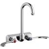 Chicago Faucet Company Chicago Faucets W4W-GN1AE1-317ABCP Wall-Mounted Faucet With 4" Centers And 3 1/2" Rigid / Swing Gooseneck Spout