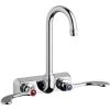 Chicago Faucet Company Chicago Faucets W4W-GN1AE35-317AB 1.5 GPM Wall-Mounted Faucet With 4" Centers And 3 1/2" Rigid / Swing Gooseneck Spout