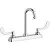 Chicago Faucet Company Chicago Faucets W8D-GN1AE1-317ABCP Deck-Mounted Faucet With 8" Centers And 3 1/2" Rigid / Swing Gooseneck Spout