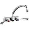Chicago Faucet Company Chicago Faucets W4W-L9E35-317ABCP 1.5 GPM Wall-Mounted Faucet With 4" Centers And 9 1/2" L-Type Swing Spout