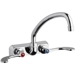 Chicago Faucet Company Chicago Faucets W4W-L9E35-317ABCP 1.5 GPM Wall-Mounted Faucet With 4" Centers And 9 1/2" L-Type Swing Spout