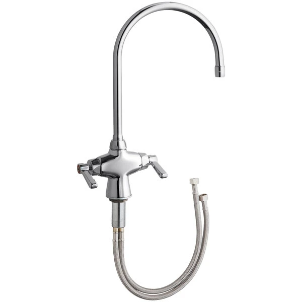 Chicago Faucet Company Chicago Faucets 50-GN8AE35ABCP Deck-Mounted Faucet With 8" Rigid / Swing Gooseneck Spout
