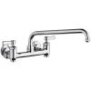 Chicago Faucet Company Chicago Faucets 640-L12E1-369YAB Wall-Mounted Faucet With Adjustable Centers, 12" L-Type Swing Spout, And 2 3/8" Lever Handles
