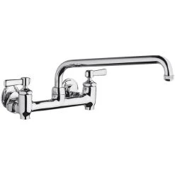Chicago Faucet Company Chicago Faucets 640-L12E1-369YAB Wall-Mounted Faucet With Adjustable Centers, 12" L-Type Swing Spout, And 2 3/8" Lever Handles