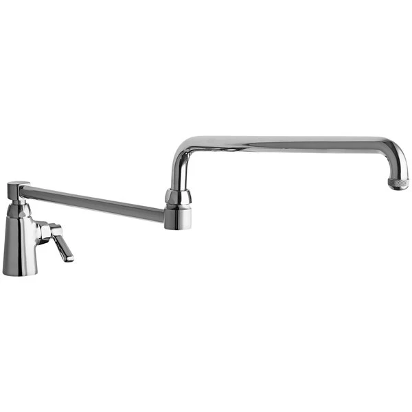 Chicago Faucet Company Chicago Faucets 350-DJ26ABCP Deck-Mounted Single-Supply Manual Sink Faucet With 26" Double-Jointed Swing Spout