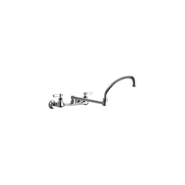 Chicago Faucet Company Chicago Faucets 540-LDDJ24ABCP Wall-Mounted Faucet With Adjustable Centers, 24" Double-Jointed Swing Spout, And Quixtop Outlet