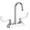 Chicago Faucet Company Chicago Faucets W4D-GN1AE35-317AB 1.5 GPM Deck-Mounted Faucet With 4" Fixed Centers, 3 1/2" Rigid / Swing Gooseneck Spout, And 4" Wristblade Handles