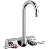 Chicago Faucet Company Chicago Faucets W4W-GN1AE35-369AB 1.5 GPM Wall-Mounted Faucet With 4" Fixed Centers, 3 1/2" Rigid / Swing Gooseneck Spout, And 2 3/8" Lever Handles