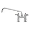 T&S Brass And Bronze Works Equip By T&S 5F-4DLX14 Deck Mounted Faucet With 14 1/8" Swing Spout, 4" Adjustable Centers, 5.2 GPM Laminar Flow Device, Cerama Cartridges, And Lever Handles