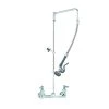 T&S Brass And Bronze Works T&S B-2130-CR-B08C Wall Mounted 35 3/4" High Pre-Rinse Faucet With Adjustable 8" Centers, Ergonomic Low Flow Spray Valve, Swivel Arm, 28" Hose, And 6" Wall Bracket