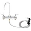 T&S Brass And Bronze Works T&S B-1170 Deck Mount Workboard Faucet With 4" Centers, 5 3/4" Gooseneck Spout, 4" Wrist Action Handles, And Sidespray