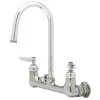 T&S Brass And Bronze Works T&S B-0330CR-PRISON Vandal Resistant Wall Mount Mixing Faucet With 8" Adjustable Centers, 5 9/16" Gooseneck, And Cerama Cartridges