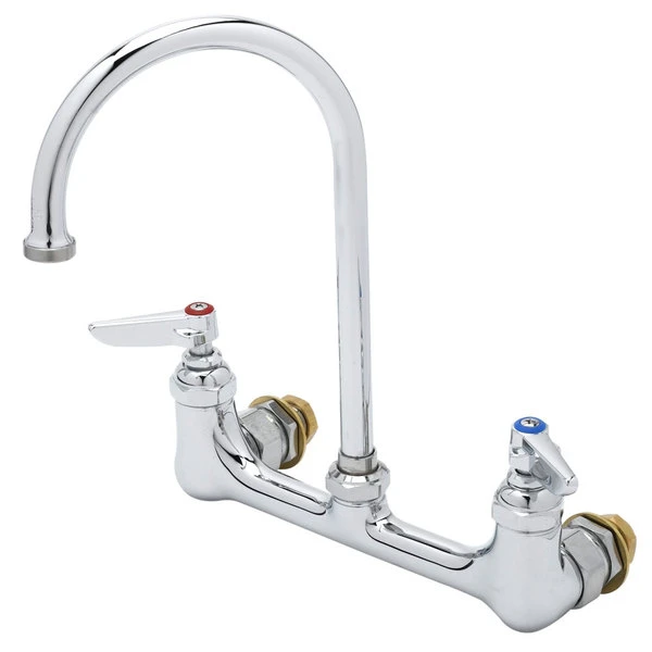 T&S Brass And Bronze Works T&S B-0331-CC Wall Mounted Faucet With 8" Centers, 5 11/16" Swivel Gooseneck, Eterna Cartridges, And CC Connections