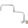 T&S Brass And Bronze Works T&S BF-0299-18DJ Big Flo Polished Chrome Single Hole Wall Mount Faucet With 90 Degree Installation Kit, 18" Double Joint Swing Nozzle, And 4 Arm Handle