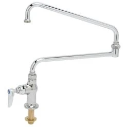 T&S Brass And Bronze Works T&S B-0319 Single Hole Deck Mount Single Pantry Mixing Faucet With Single Supply And 24" Double Joint Nozzle