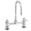 T&S Brass And Bronze Works Equip By T&S 5F-8DLS05 Deck Mounted Faucet With 5 9/16" Gooseneck Spout, 8" Centers, Laminar Flow Device, And Lever Handles