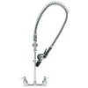 T&S Brass And Bronze Works T&S B-0133-BC EasyInstall Wall Mounted 33 1/4" High Pre-Rinse Faucet With Adjustable 8" Centers, Low Flow Spray Valve, 44" Hose, And 6" Wall Bracket