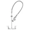 T&S Brass And Bronze Works T&S B-0133-BR-B EasyInstall Wall Mounted 38" High Pre-Rinse Faucet With Adjustable 8" Centers, Brush Spray Valve, 36" Hose, Flexible Supply Hoses, Supply Stops, And Wall Bracket
