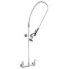 T&S Brass And Bronze Works T&S B-0133-CCB-CR EasyInstall Wall Mounted 35 1/2" High Pre-Rinse Faucet With Adjustable 8" Centers, 44" Hose, And 6" Wall Bracket