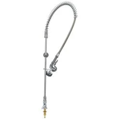 T&S Brass And Bronze Works T&S B-2285-B EasyInstall Deck Mounted 42 1/2" High Pre-Rinse Faucet With Single Inlet, 44" Hose, And 6" Wall Bracket