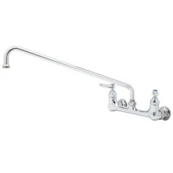 T&S Brass And Bronze Works T&S B-0230-CR-02 Wall Mounted Pantry Faucet With 8" Adjustable Centers, 18" Swing Nozzle, And Cerama Cartridges