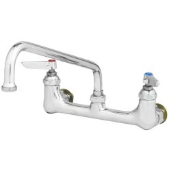 T&S Brass And Bronze Works T&S B-0231-CC-CR Wall Mounted Pantry Faucet With 8" Centers, 12" Swing Nozzle, Cerama Cartridges, And CC Connections