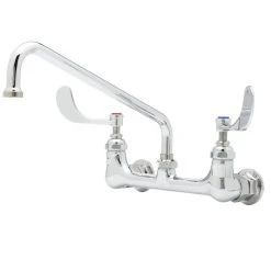 T&S Brass And Bronze Works T&S B-0231-WH4 Wall Mounted Pantry Faucet With 8" Adjustable Centers, 12" Swing Nozzle, Eterna Cartridges, And 4" Wrist Action Handles