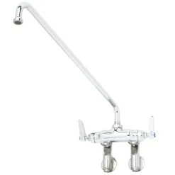 T&S Brass And Bronze Works T&S B-0239 Wall Mounted Pantry Faucet With Adjustable Centers, 16" Swing Nozzle, And Eterna Cartridges