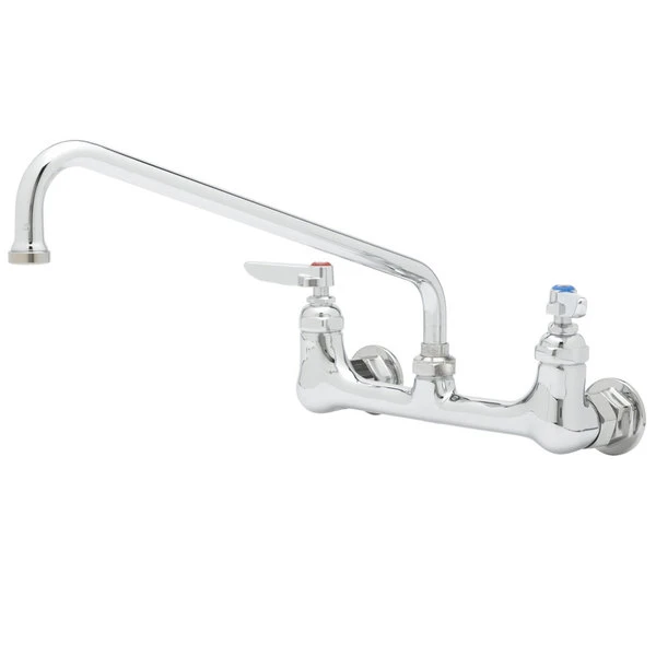 T&S Brass And Bronze Works T&S B-2429-CR Wall Mount Faucet With 8" Centers, 10" Swing Nozzle, And Cerama Cartridges