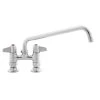 T&S Brass And Bronze Works Equip By T&S 5F-4DLS14 Deck Mount Mixing Faucet With Lever Handles And 14" Swing Nozzle On 4" Centers