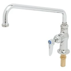 T&S Brass And Bronze Works T&S B-0206-02 Single Deck Mount Pantry Mixing Faucet With 12" Swing Nozzle And 7 5/8" Swivel Extension