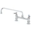 T&S Brass And Bronze Works T&S B-2280-CR Deck Mount Mixing Faucet With 8" Adjustable Centers, 12" Swing Nozzle, And Cerama Cartridges