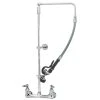 T&S Brass And Bronze Works T&S B-0132 Wall Mounted 35 7/8" High Pre-Rinse Faucet With Adjustable 8" Centers, Swivel Arm, 26" Hose, And 6" Wall Bracket