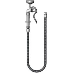 T&S Brass And Bronze Works T&S B-0044-H3 Hose Assembly With 44" Stainless Steel Flex Hose, B-0107 Spray Valve, And Adapters