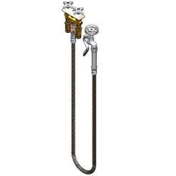 T&S Brass And Bronze Works T&S B-0519 Concealed Mixing Faucet With 3" Centers, B-0107 Spray Valve, 68" Hose, Wall Hook, Vacuum Breaker, And Check Valves