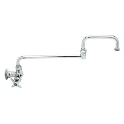 T&S Brass And Bronze Works T&S B-0260-CR-177F Wall Mount Single Temperature Faucet With Single Supply, 18" Double Joint Nozzle, And Cerama Cartridges