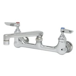 T&S Brass And Bronze Works T&S B-0230-01-QT Wall Mounted Pantry Faucet With 8" Adjustable Centers, 6" Swing Nozzle, And 1/4 Turn Eterna Cartridges