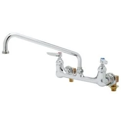 T&S Brass And Bronze Works T&S B-0231-VF22-EL Vandal-Resistant Wall Mounted Pantry Faucet With 8" Adjustable Centers, 12" Swing Nozzle, And Eterna Cartridges, And Installation Kit