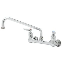 T&S Brass And Bronze Works T&S B-0231-A22-CVH Wall Mounted Pantry Faucet With 8" Adjustable Centers, 12" Swing Nozzle, Eterna Cartridges, And Check Valves
