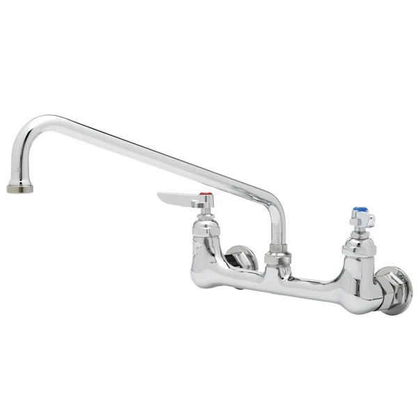 T&S Brass And Bronze Works T&S B-0231-A22-CVH Wall Mounted Pantry Faucet With 8" Adjustable Centers, 12" Swing Nozzle, Eterna Cartridges, And Check Valves