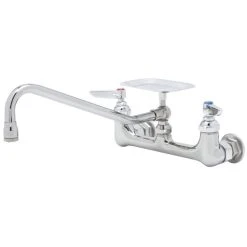 T&S Brass And Bronze Works T&S B-0233-04 Wall Mounted Pantry Faucet With 8" Adjustable Centers, 18" Swing Nozzle, Eterna Cartridges, And Soap Dish