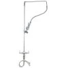 T&S Brass And Bronze Works T&S B-0112 Deck Mounted 44 3/8" High Pre-Rinse Faucet With Flex Inlets, Swivel Arm, And 26" Hose