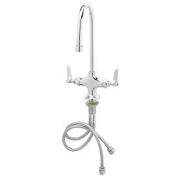 T&S Brass And Bronze Works T&S B-0300-VR Vandal Resistant Deck Mounted Single Hole Pantry Faucet With Flex Inlets, 5 9/16" Rigid Gooseneck Nozzle, And Eterna Cartridges