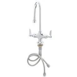 T&S Brass And Bronze Works T&S B-0303 Deck Mounted Single Hole Pantry Faucet With Flex Inlets, 5 9/16" Rigid Gooseneck Nozzle, And Eterna Cartridges