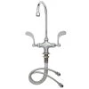 T&S Brass And Bronze Works T&S B-0316 Wall Mounted Faucet With 5 11/16" Swivel Gooseneck Spout, 20.10 GPM Stream Regulator, 3" Adjustable Vertical Centers, And 4-Arm Handles