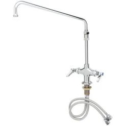 T&S Brass And Bronze Works T&S B-2294-CR Deck Mounted Single Hole Pantry Faucet With Flex Inlets, 14" Swing Nozzle, Cerama Cartridges, And 6" Extension